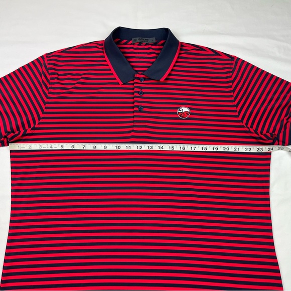 G/Fore Mens Golf Polo Shirt Sz Large Striped Blue/Red B2 - Picture 6 of 7